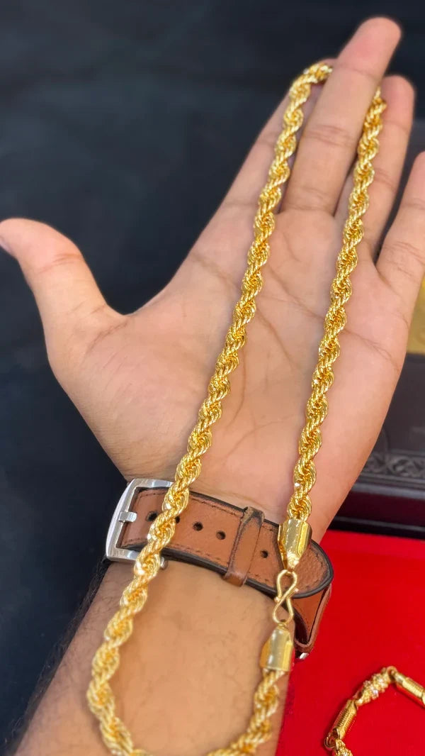 Rassi Chain | 1 Gm Gold Plated | Rope Chain for Men & Women ✨