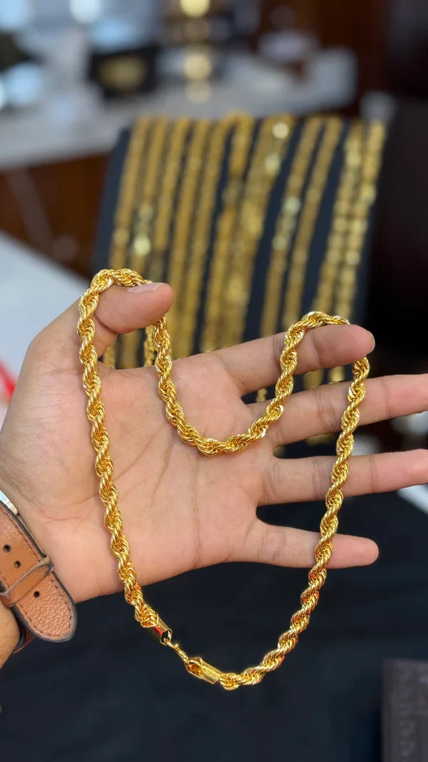Rassi Chain | 1 Gm Gold Plated | Rope Chain for Men & Women ✨