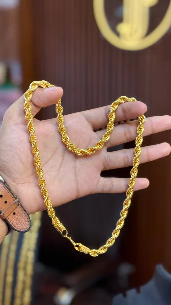 Rassi Chain | 1 Gm Gold Plated | Rope Chain for Men & Women ✨