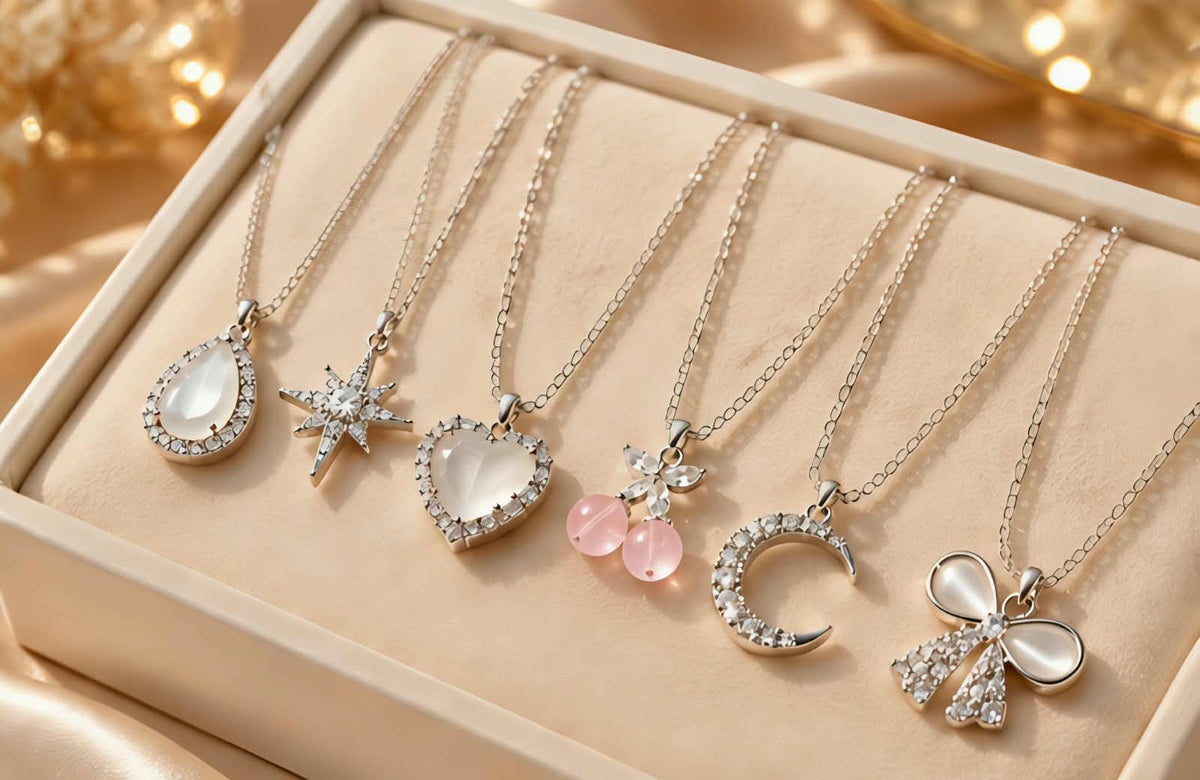 Elegant Crystal Pendant Necklace for Women | Trendy Heart, Star, Moon & Butterfly Designs 💎✨