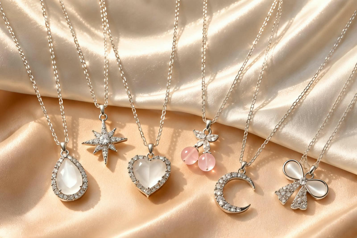 Elegant Crystal Pendant Necklace for Women | Trendy Heart, Star, Moon & Butterfly Designs 💎✨