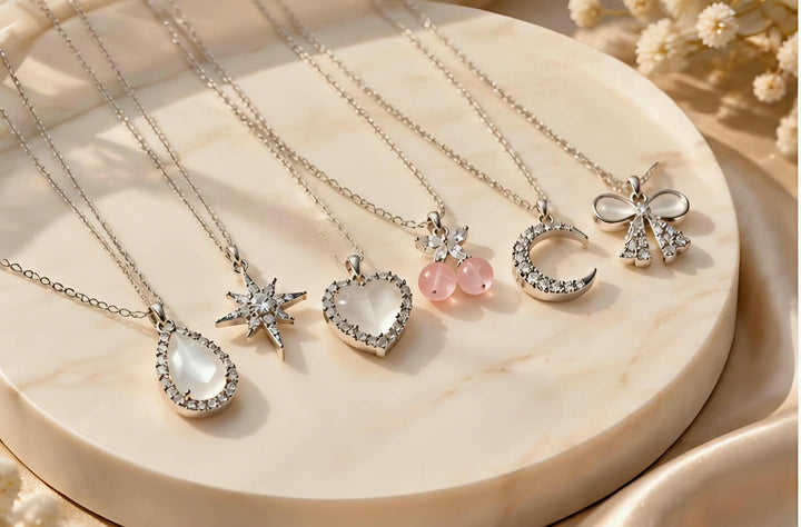 Elegant Crystal Pendant Necklace for Women | Trendy Heart, Star, Moon & Butterfly Designs 💎✨