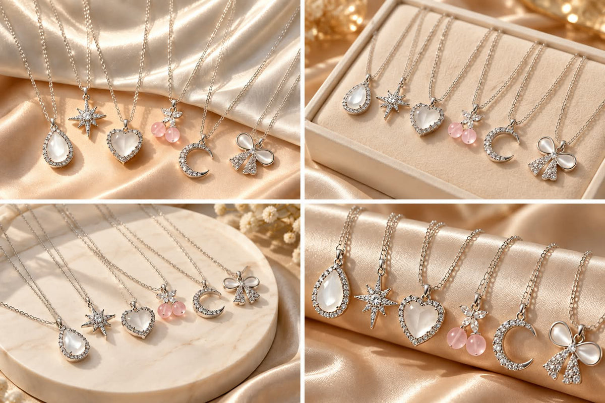 Elegant Crystal Pendant Necklace for Women | Trendy Heart, Star, Moon & Butterfly Designs 💎✨