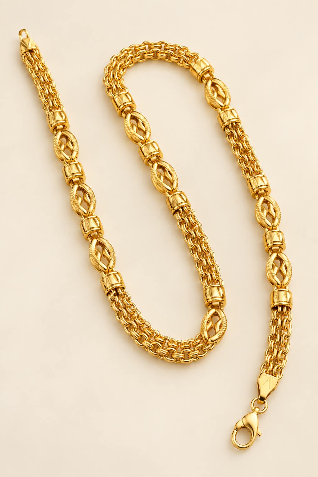 Premium Gold-Plated Designer Chain for Men Stylish Heavy-Look Necklace
