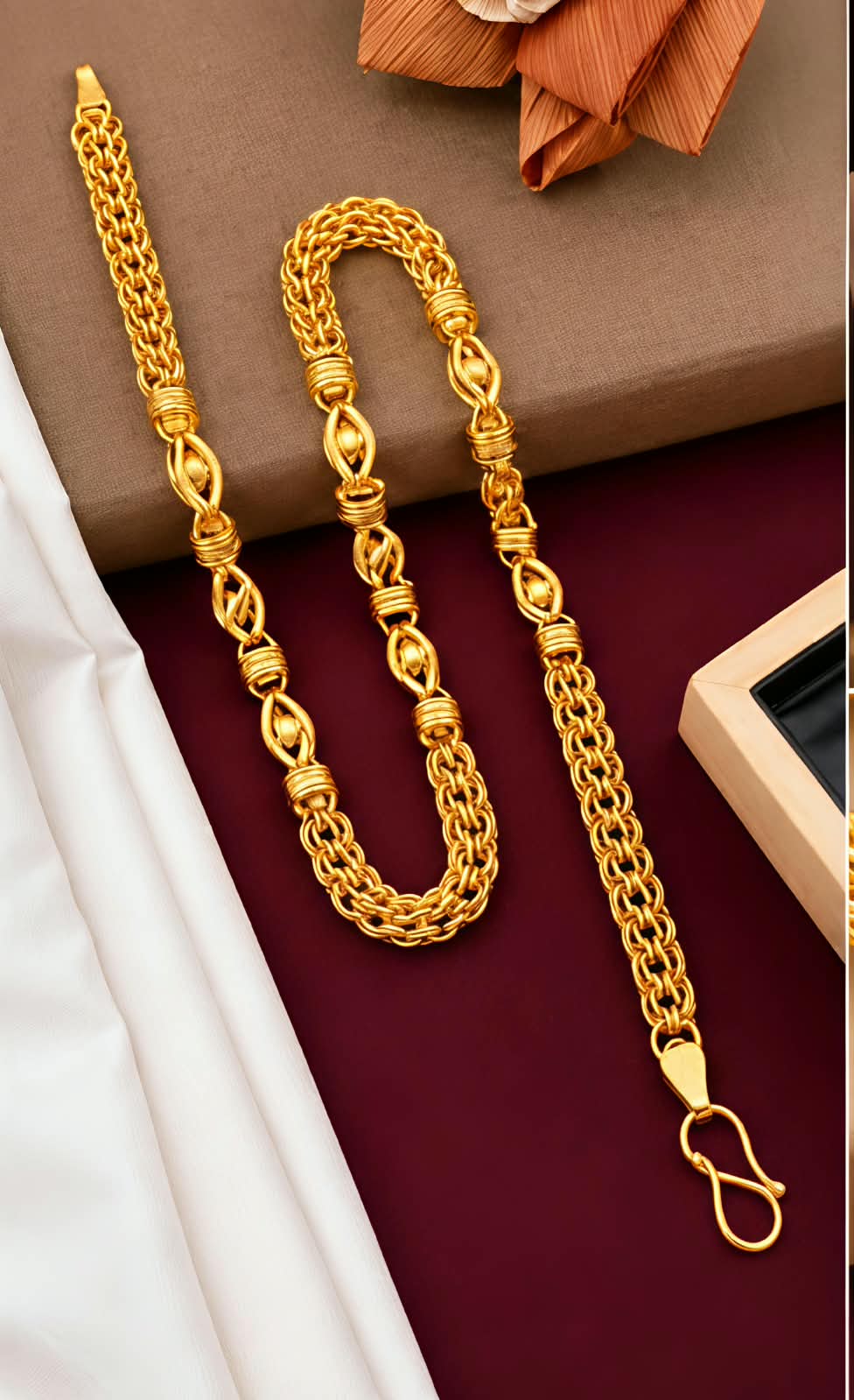 Premium Gold-Plated Designer Chain for Men Stylish Heavy-Look Necklace