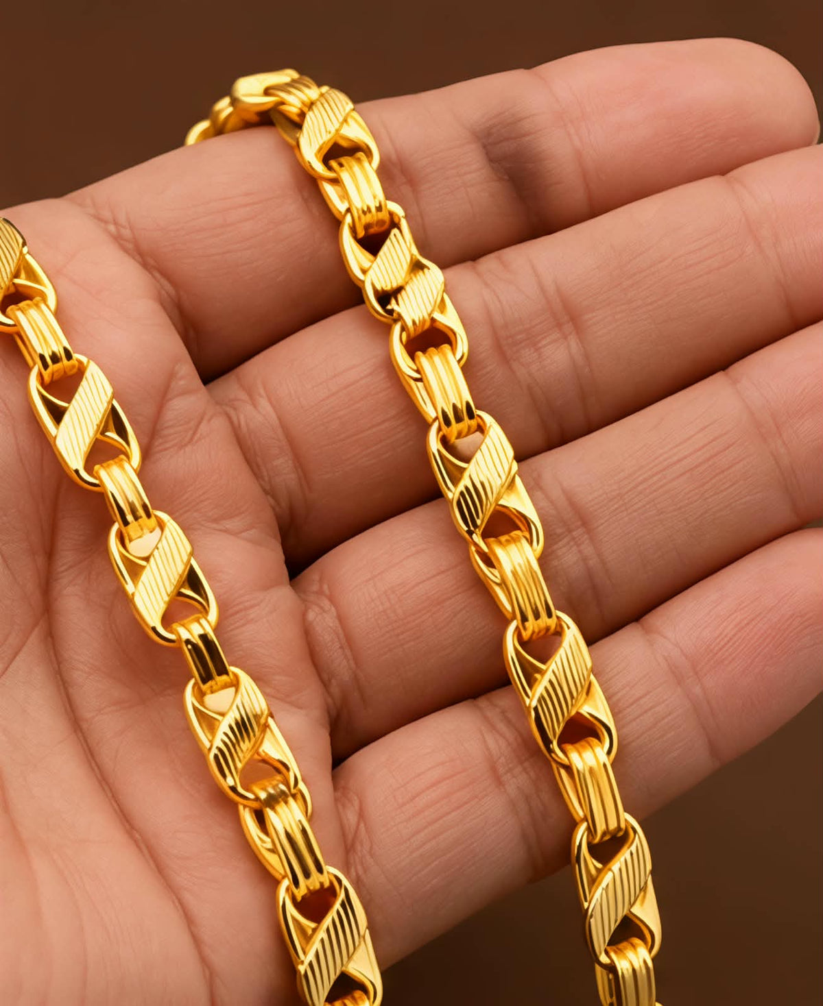 Stylish Heavy Golden Neck Men Chain – 20 Inches | Premium Gold-Plated Chain for Men ✨